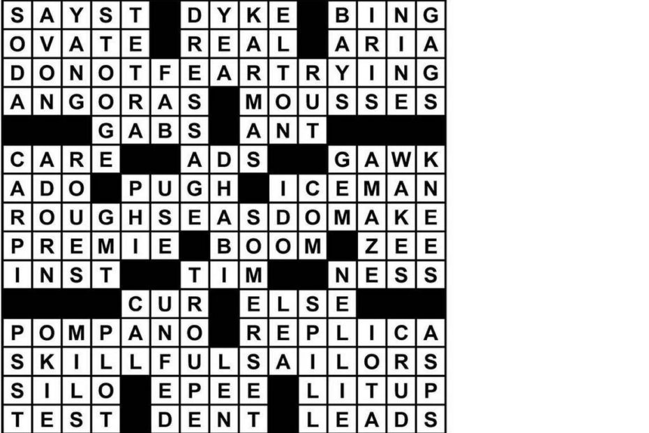 Free Printable Universal Crossword Puzzle Printable Crossword Puzzles