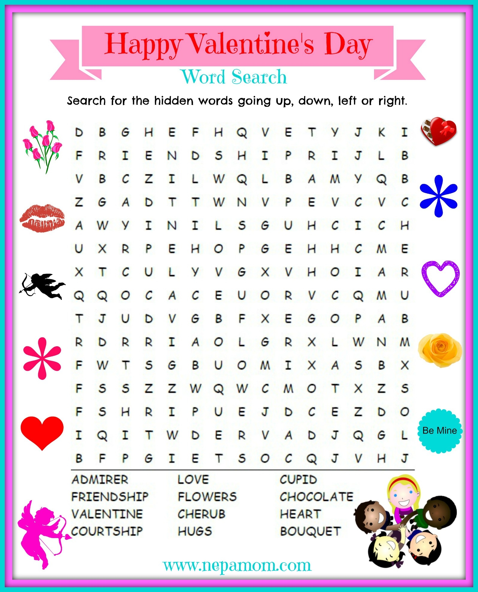 Free Printable Valentine Word Search For Adults Rossy Printable