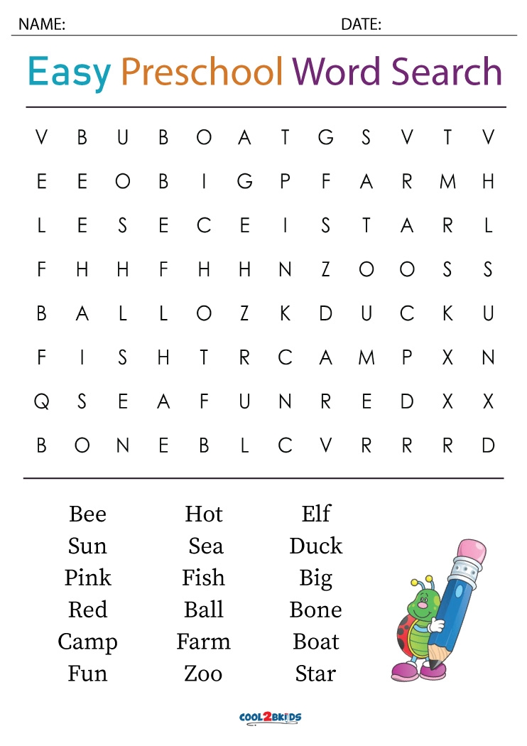 Free Printable Word Search Kindergarten Printable Wor Vrogue co