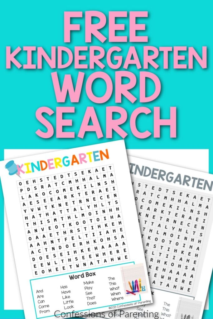 Free Printable Word Search Kindergarten Word Search Maker
