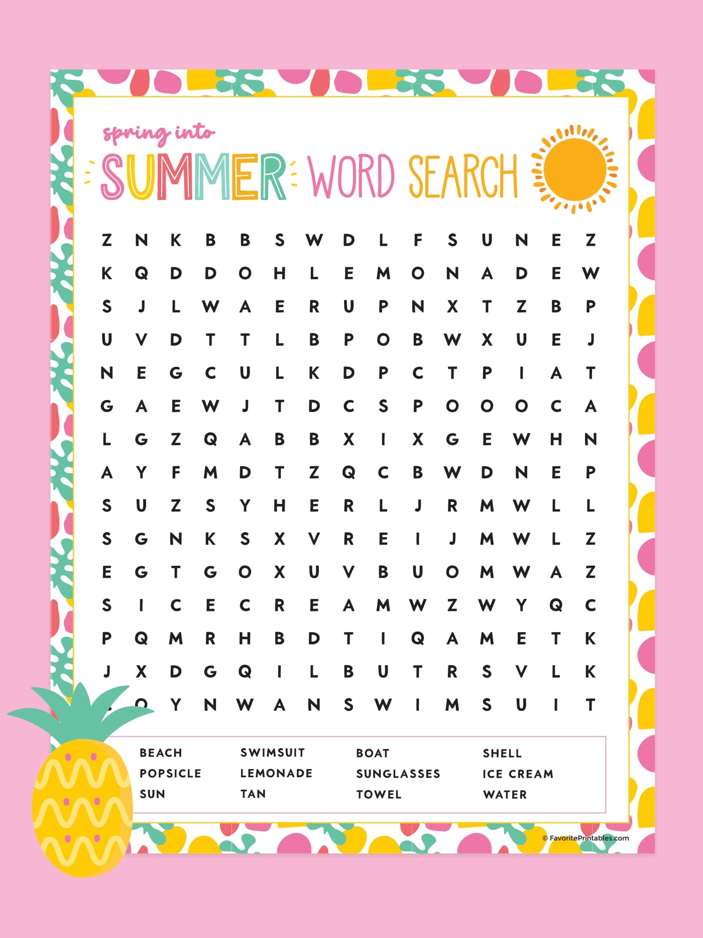 Free Printable Word Searches Summer Words Free Printa Vrogue co