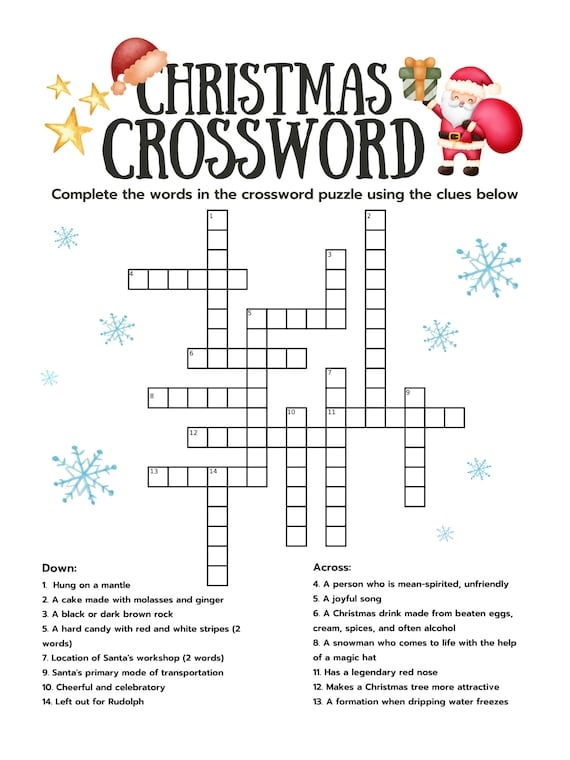 Free Printable Xmas Crossword Puzzles Download Free Printable Xmas 