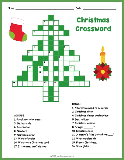 Free Printable Xmas Crossword Puzzles Download Free Printable Xmas 
