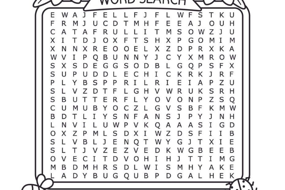Free Spring Word Search Printable For Kids with Answers