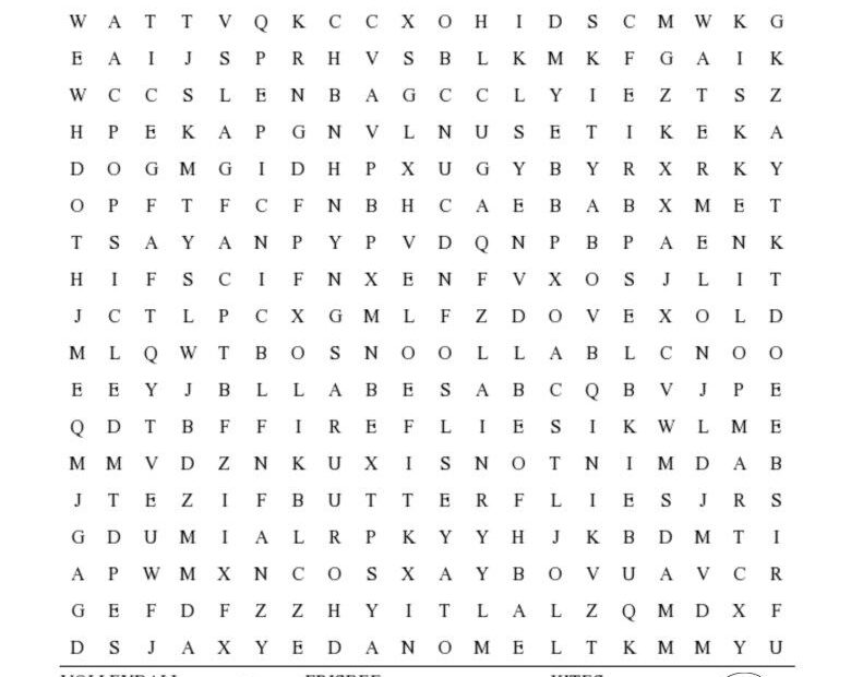 Free Summer Fun Word Search Printable
