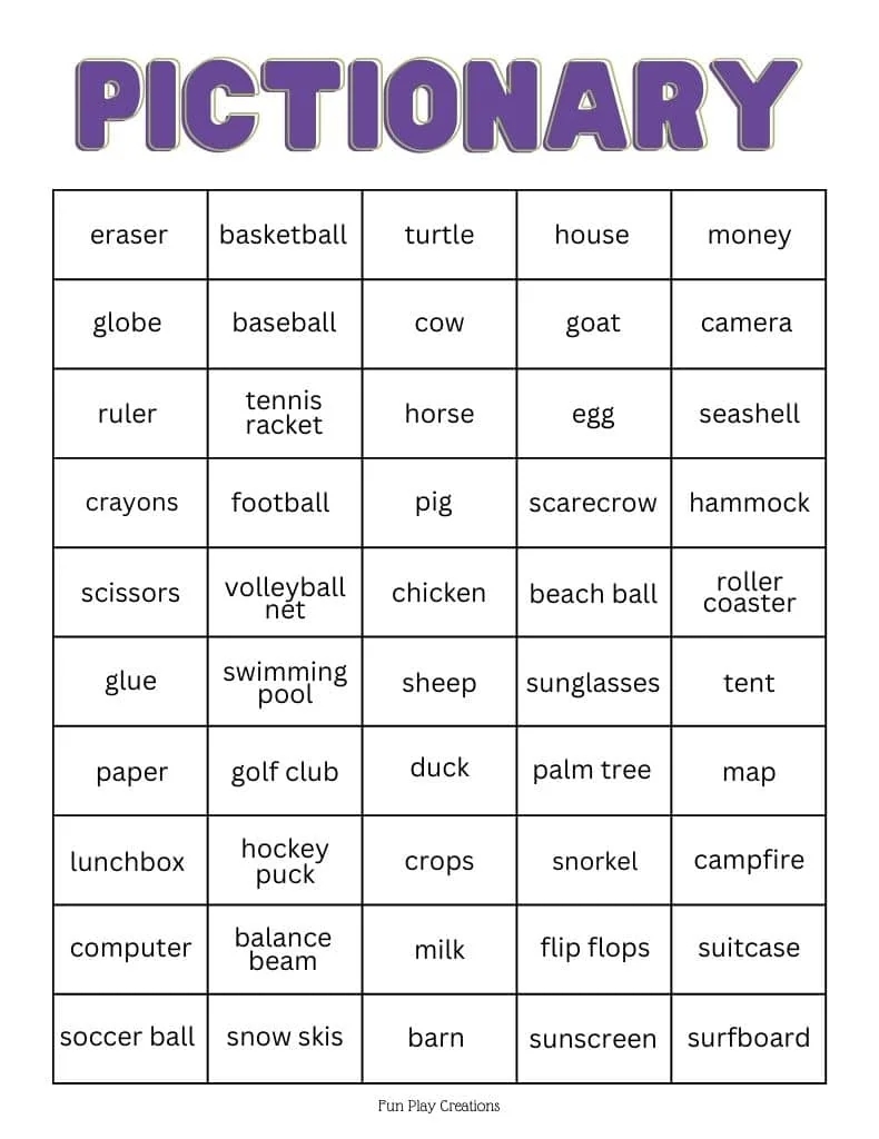 Funny Pictionary Words For S Printable Infoupdate