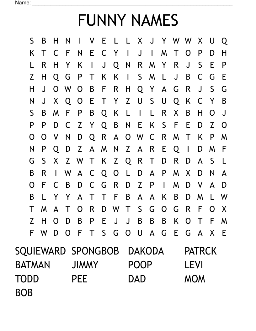 Funny Word Search Puzzles Printable Word Search Maker