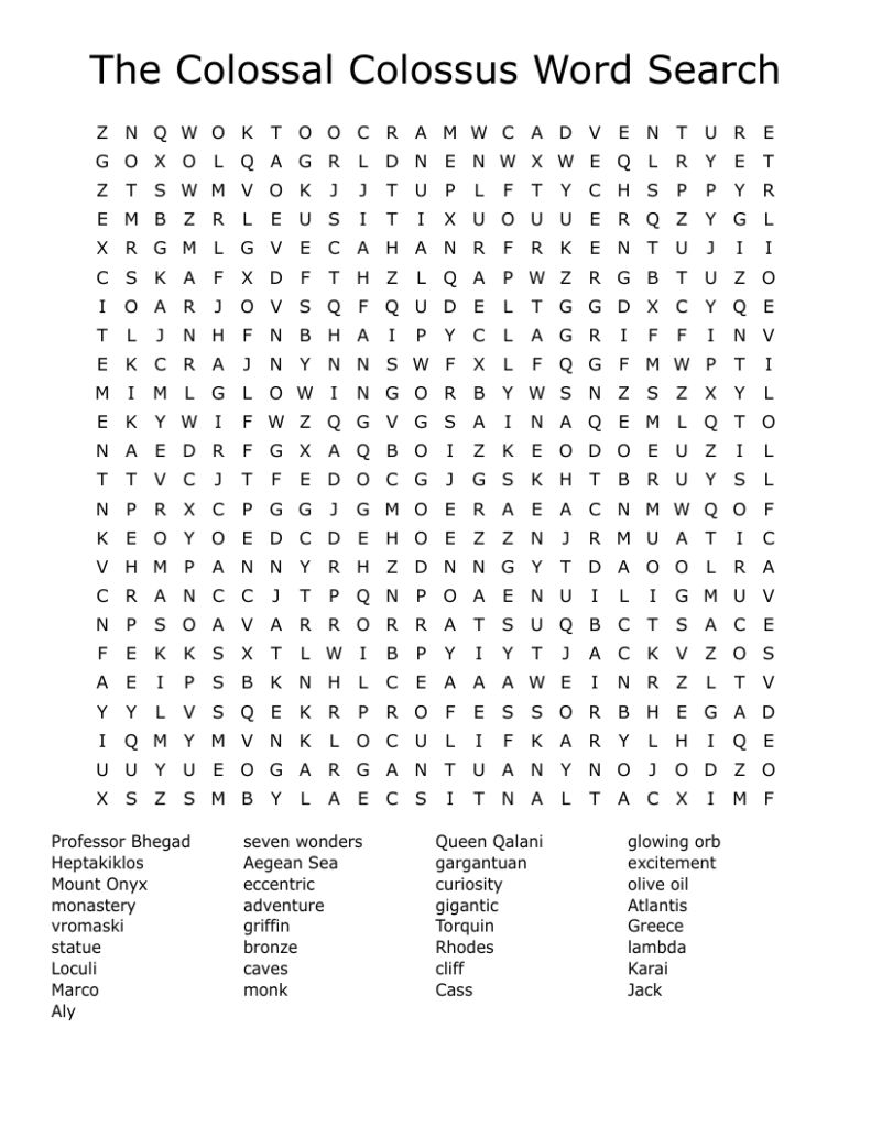 Giant Printable Word Search Embark On A Colossal Quest For Hidden 