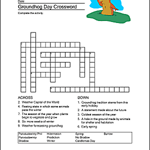 Groundhog Day Crossword Puzzles Printable Emma Crossword Puzzles