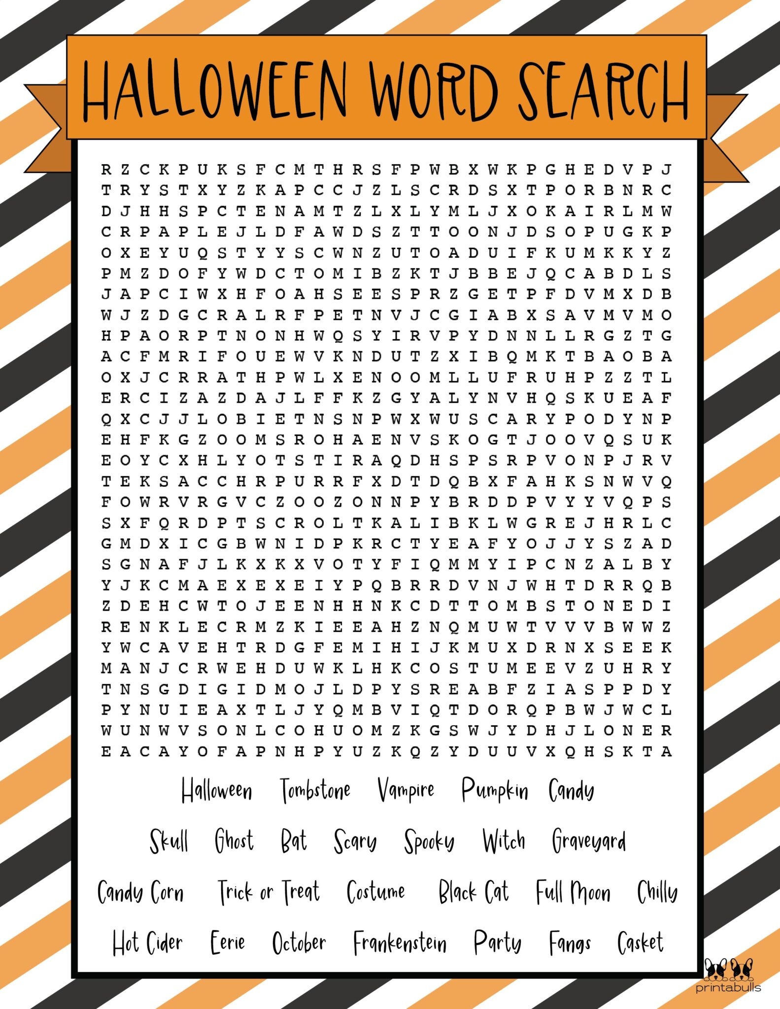 Halloween Search A Word Puzzle Printable