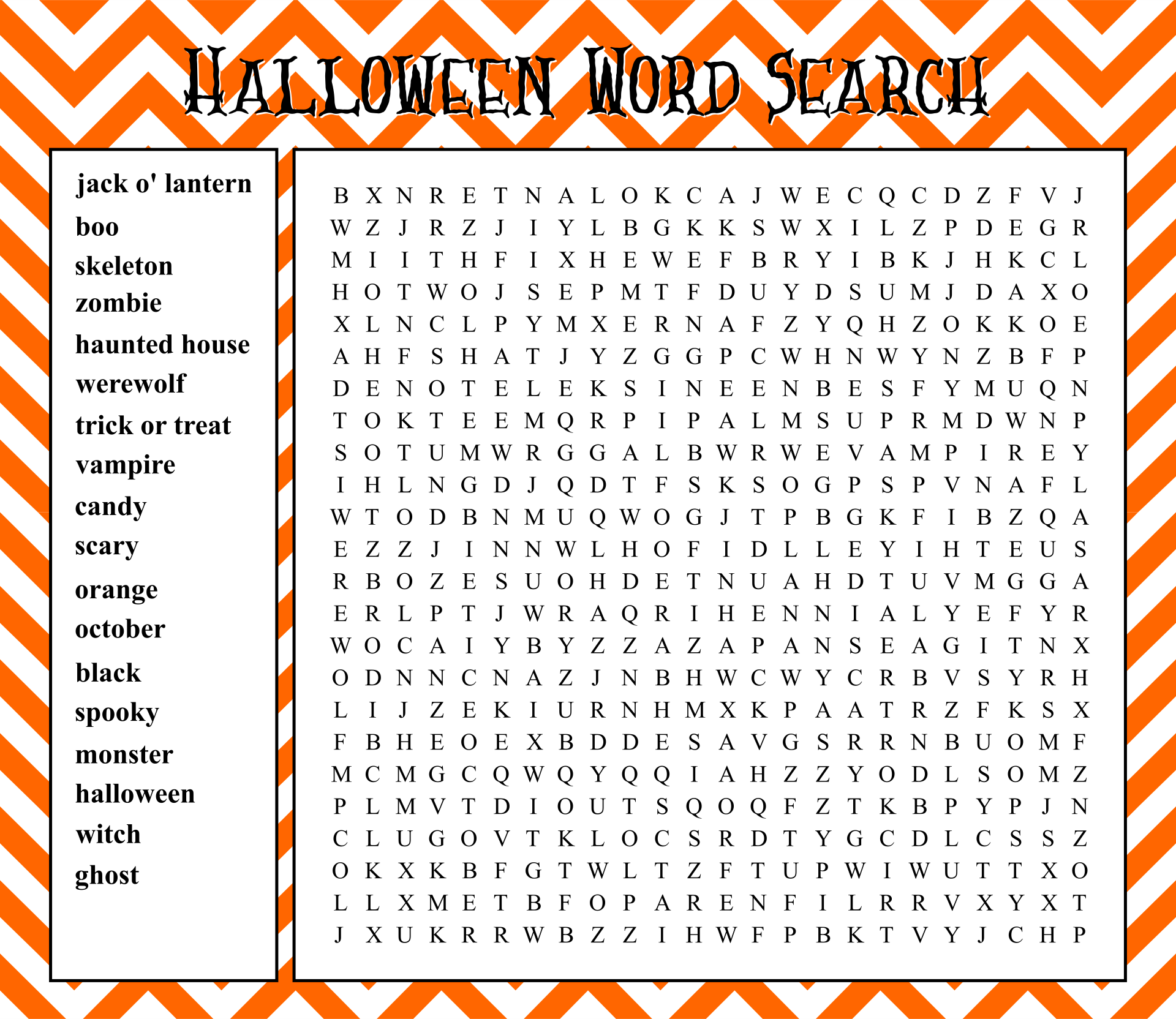 Halloween Word Search Large 15 Free PDF Printables Printablee
