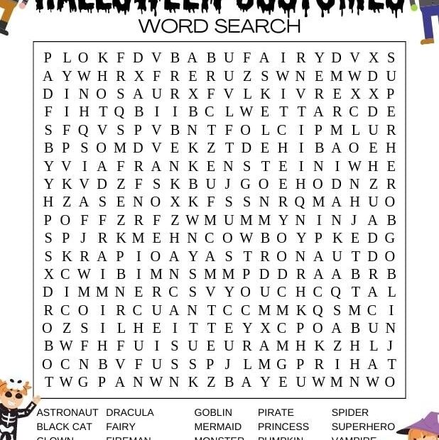 Halloween Word Search Printable Adults Word Search Maker
