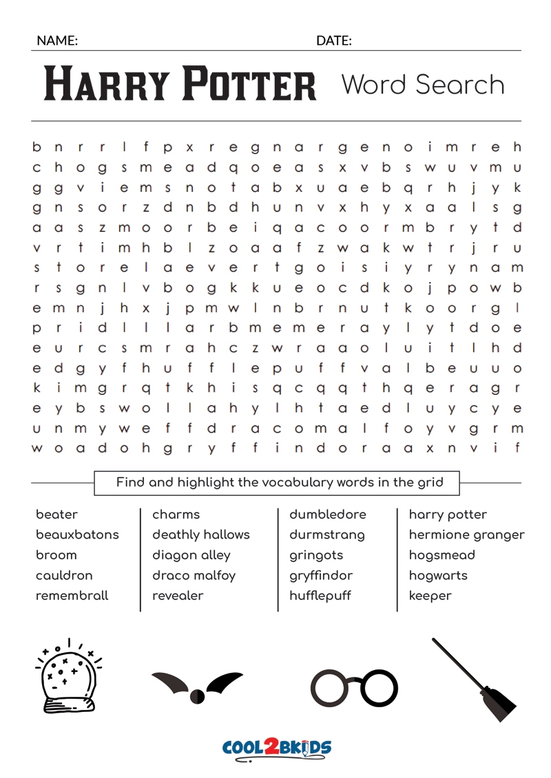 Hard Harry Potter Word Search Printable Word Search Maker