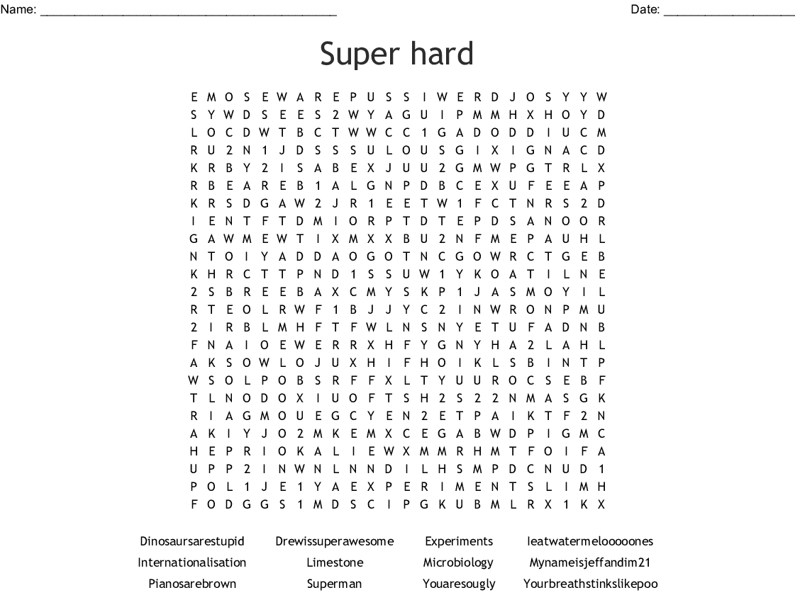 Hard Word Find Puzzles Printable Printable Word Searches