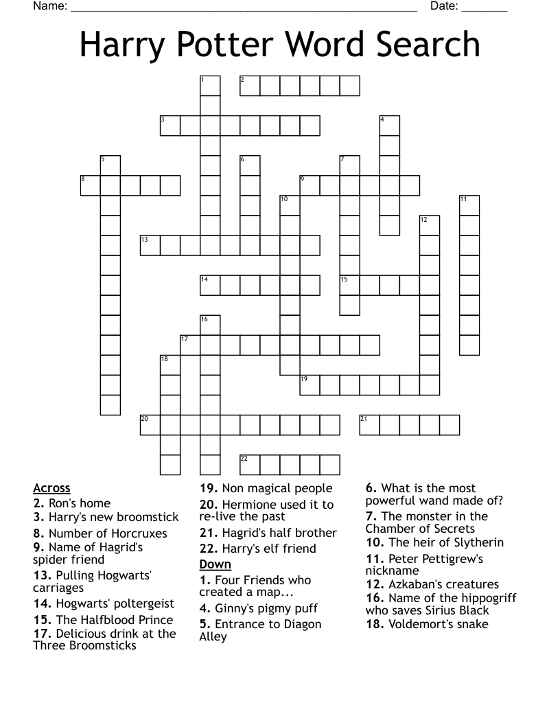 Harry Potter Word Search Printable Photos And Vectors