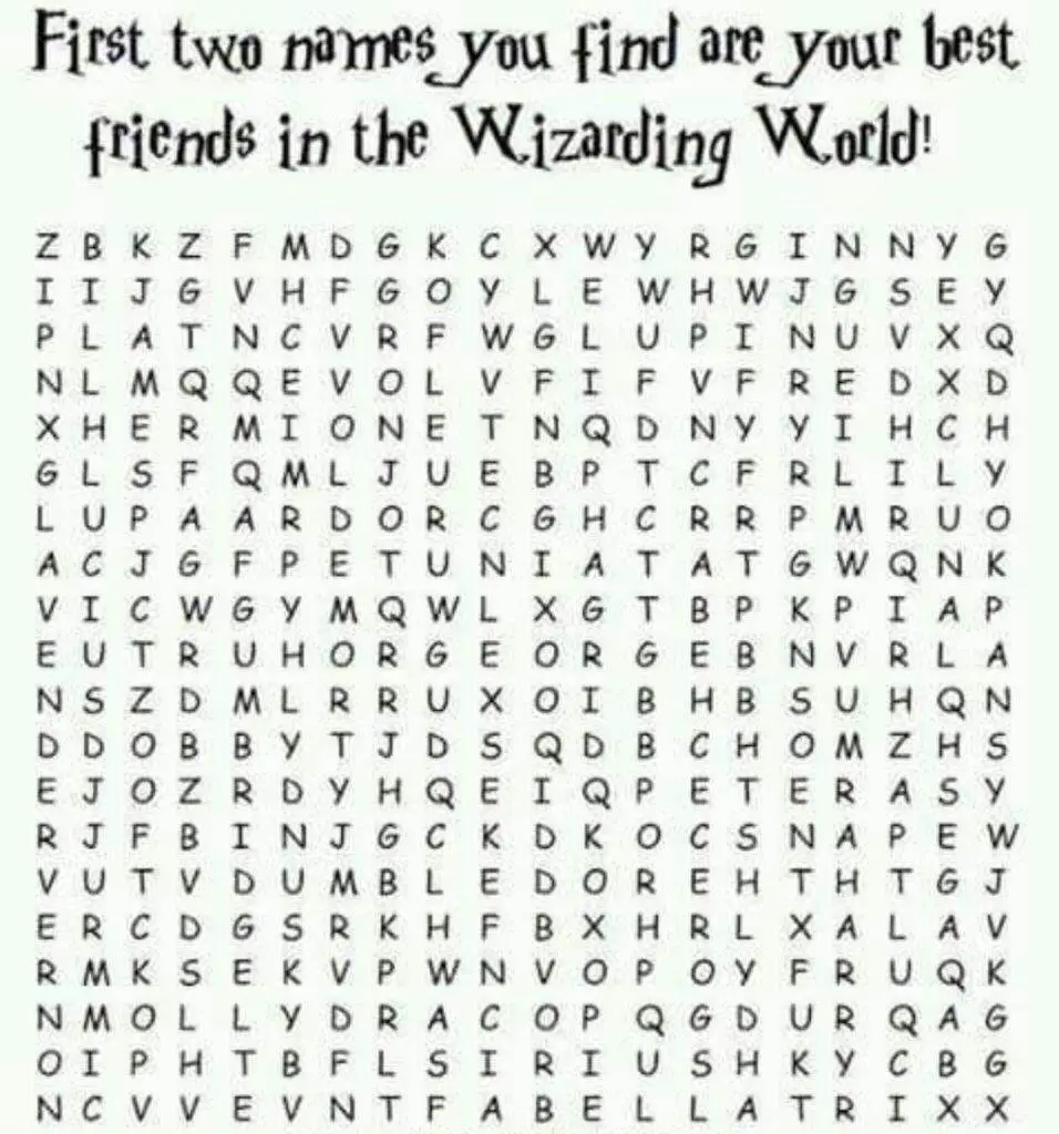 Harry Potter Word Search Printable Photos And Vectors