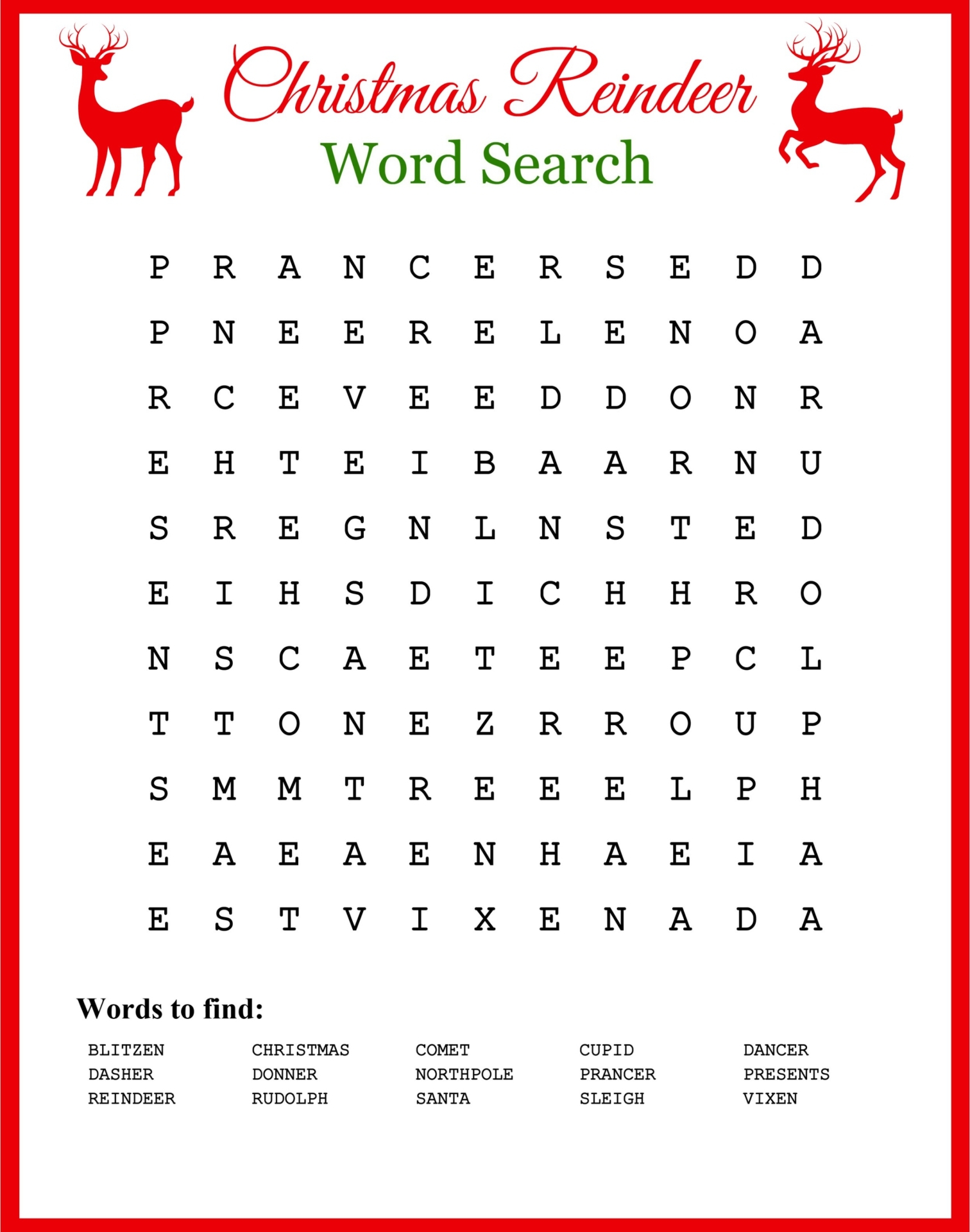 Holiday Printable Word Searches