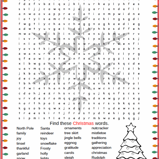 Holiday Printable Word Searches Dev onallcylinders