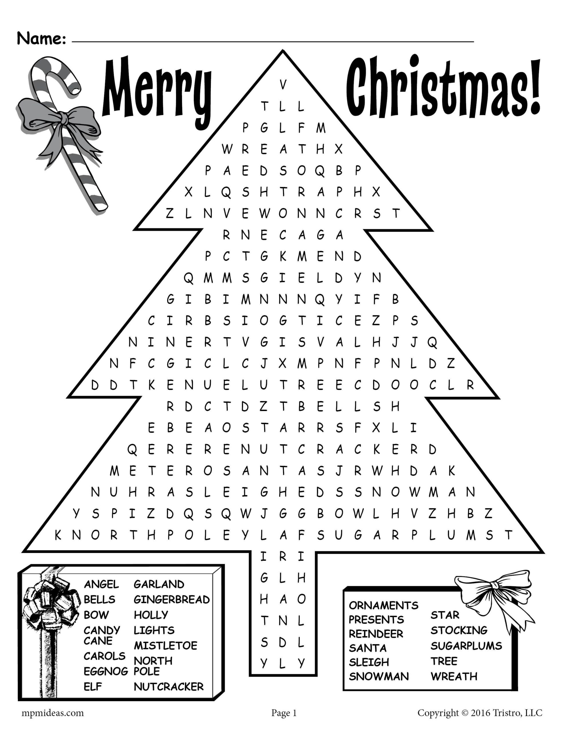 Holiday Word Search Printable Free Be Sure To Use A Sharp Pencil 