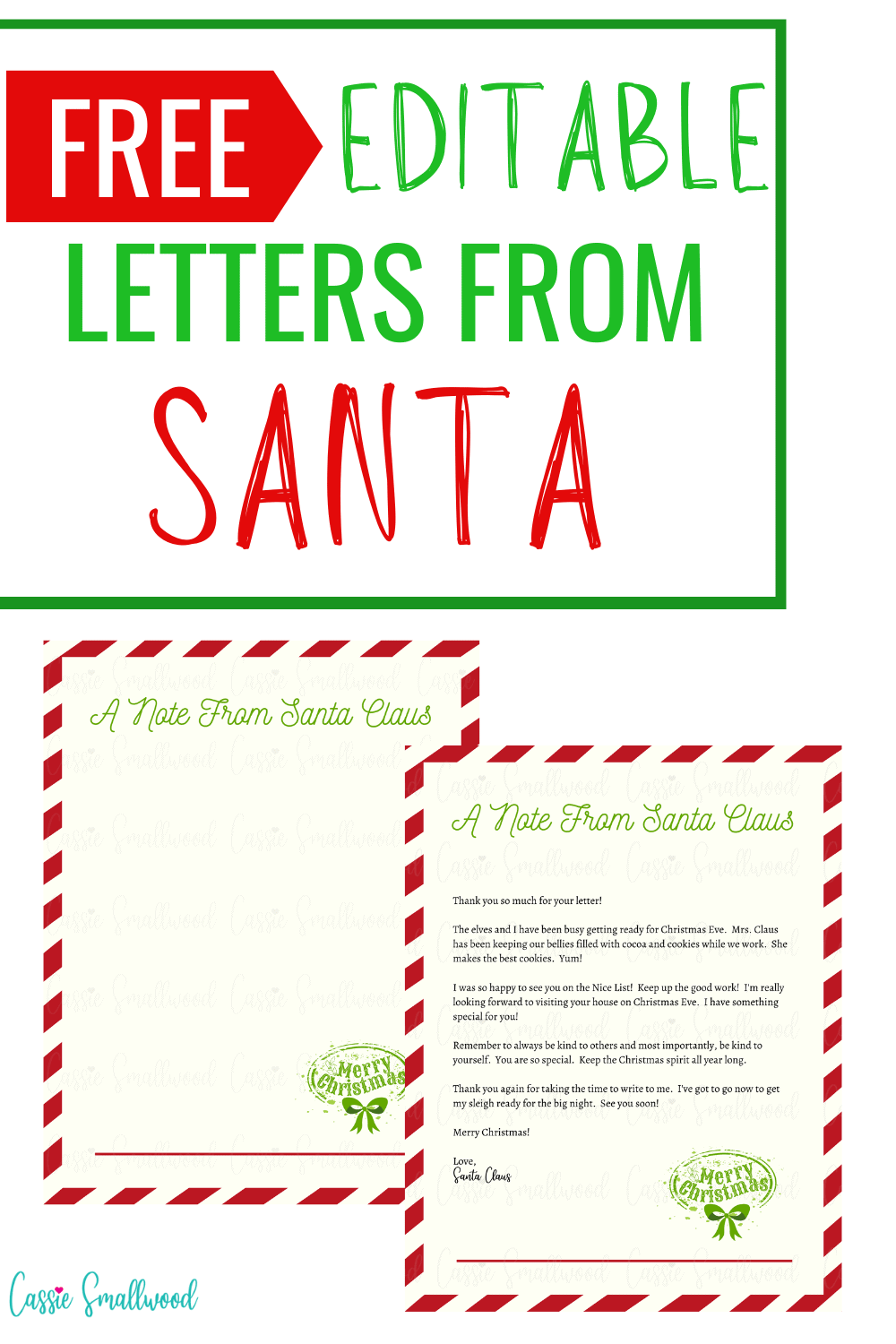 How To Make A Letter From Santa Free Printable Pdf Infoupdate