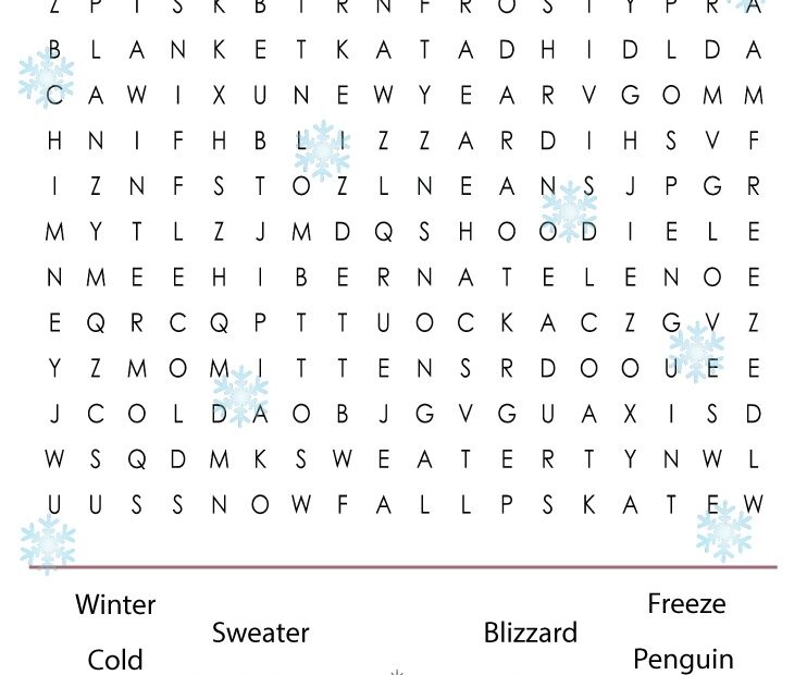 January Word Search Cool2bKids Printable Word Search
