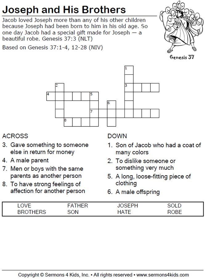 Joseph Crossword Puzzle Printable Printable New Year Banners