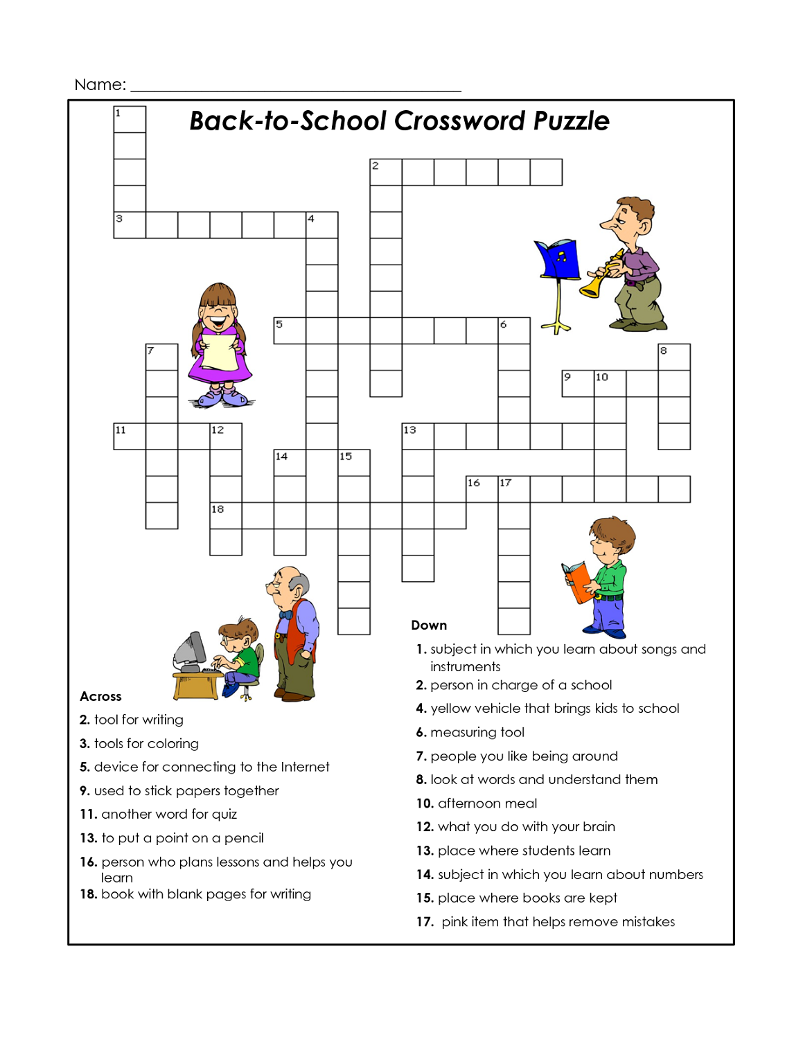 Kids Printable Crossword Puzzles