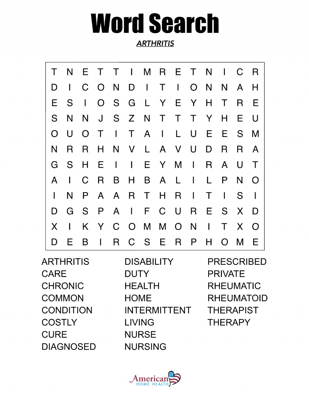 Large Print Word Searches Printable Printable Word Search