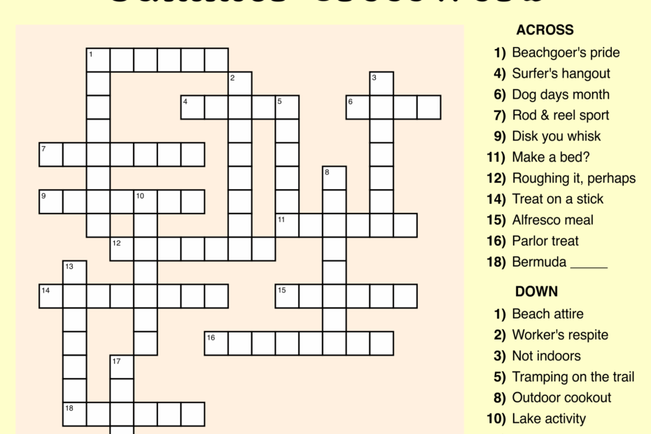 Large Printable Easy Crossword Puzzle Crossword Crossword Puzzles