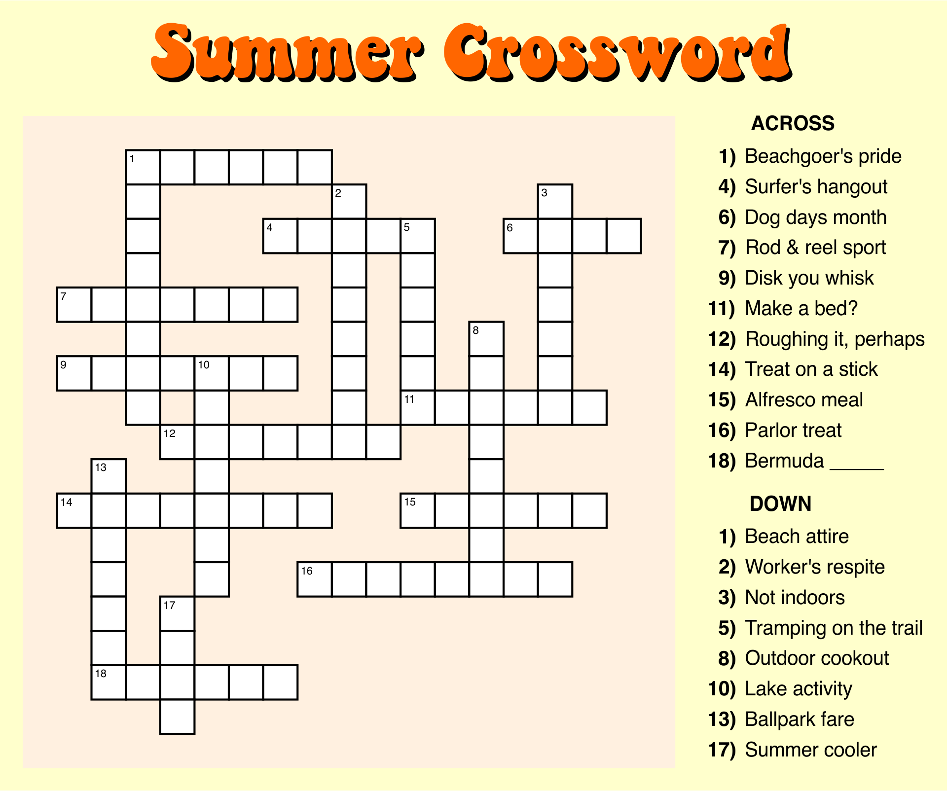 Large Printable Easy Crossword Puzzle Crossword Crossword Puzzles 