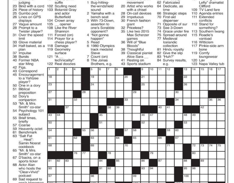 Los Angeles Times Crossword Puzzle Printable Free Crossword Puzzles