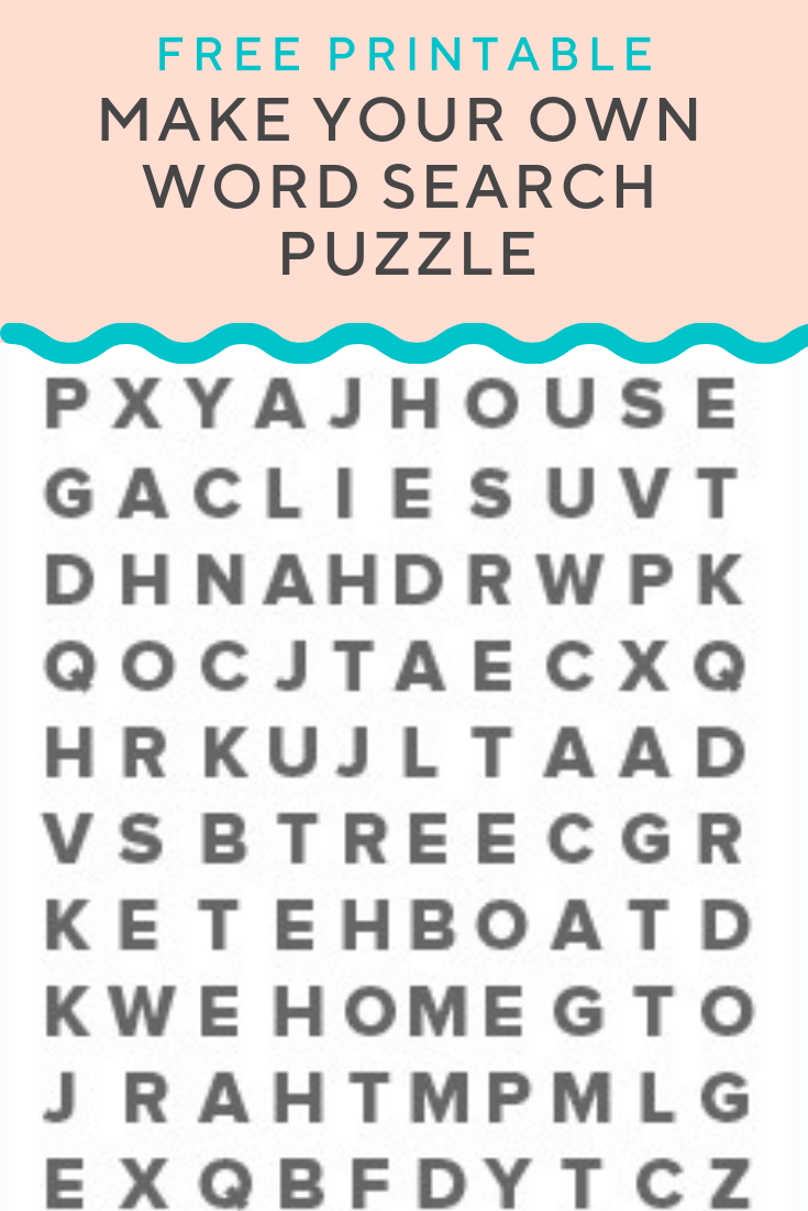 Make Your Own Word Search Free Printable Mlmvamet
