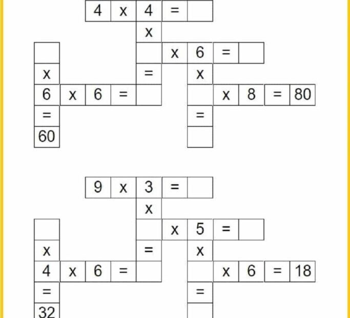 Math Crossword Puzzles Printable Free Crossword Puzzles Printable
