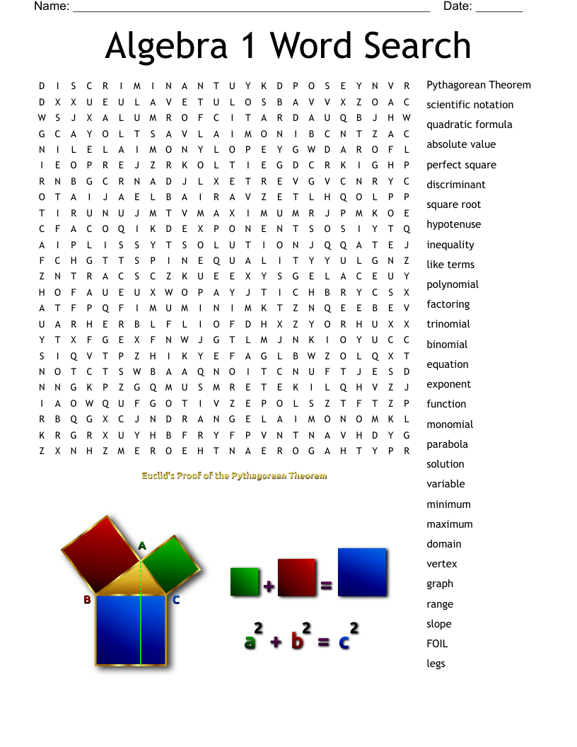 Math Word Search Puzzle Printable Word Search Maker