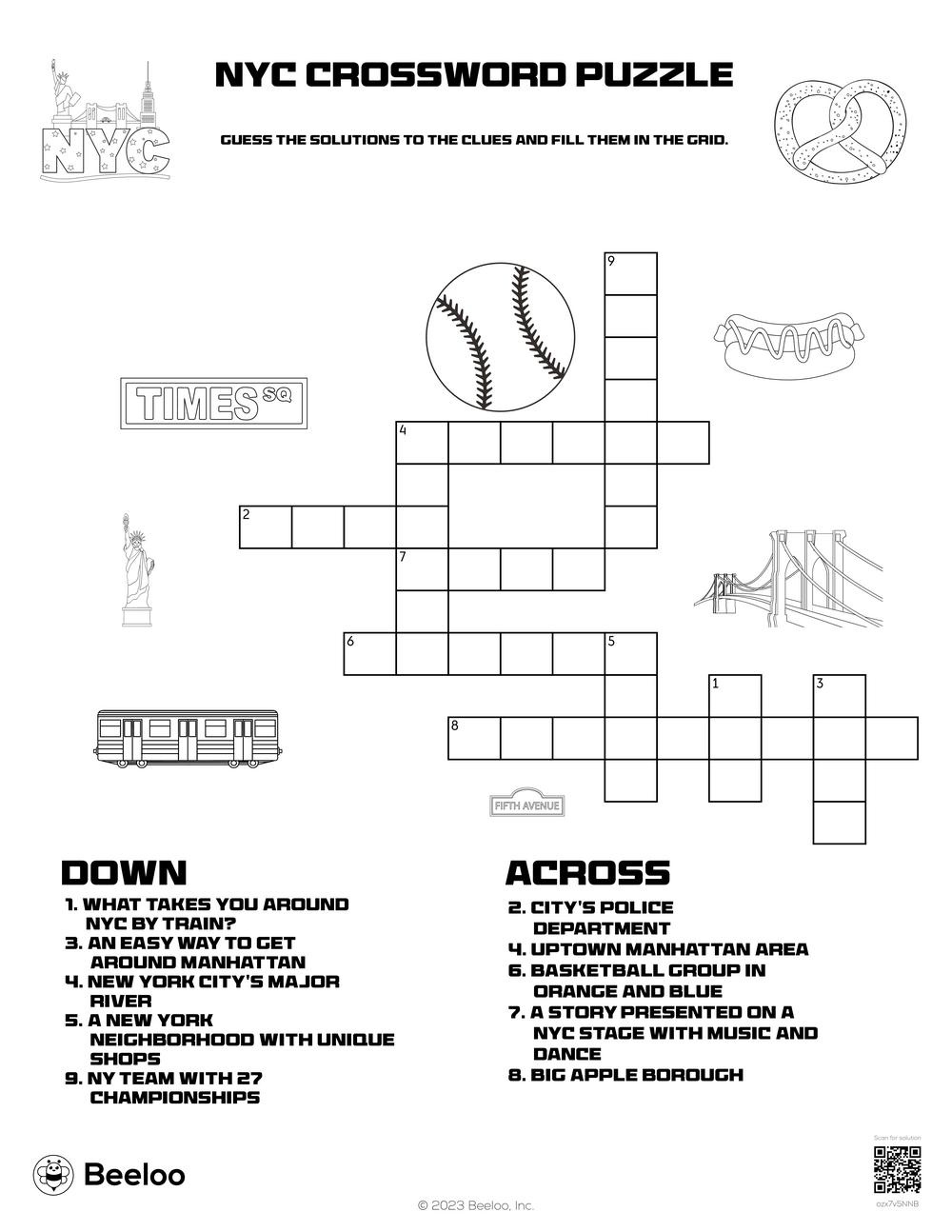 New York Crossword Puzzle Printable FREE Printables