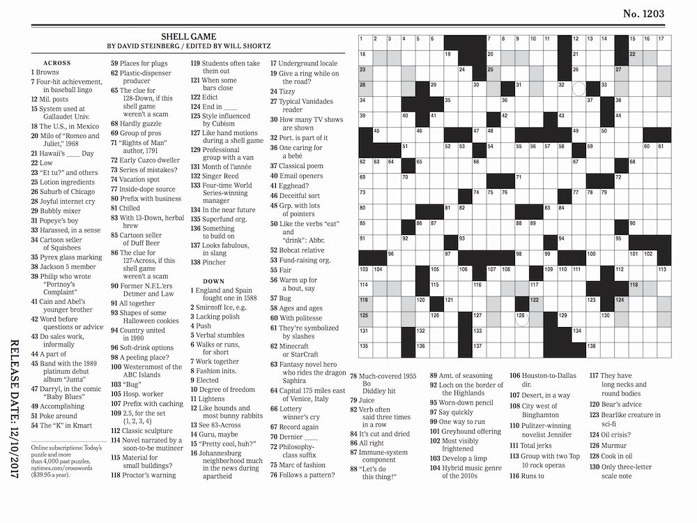 New York Times Printable Sunday Crossword Puzzles Crossword Puzzles