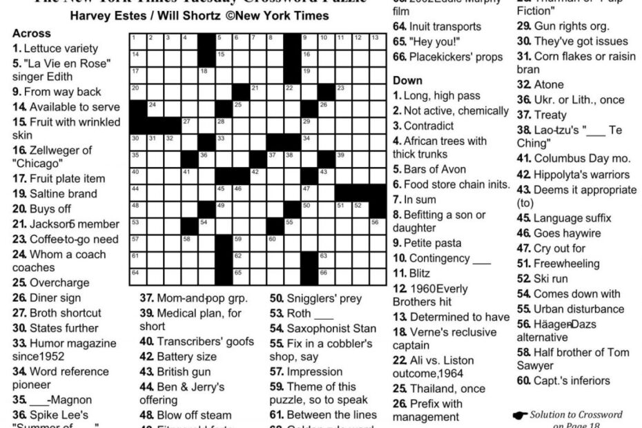New York Times Sunday Crossword Printable Rtrs online Printable Ny