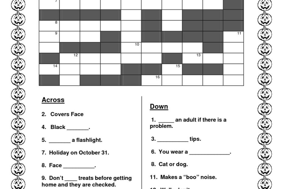 October Crossword Puzzle Printable Printable Crossword Puzzles