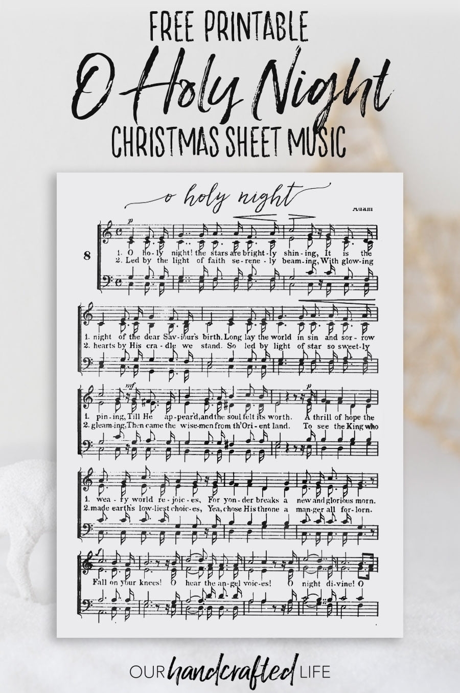 Oh Holy Night Printable Free Printable Templates