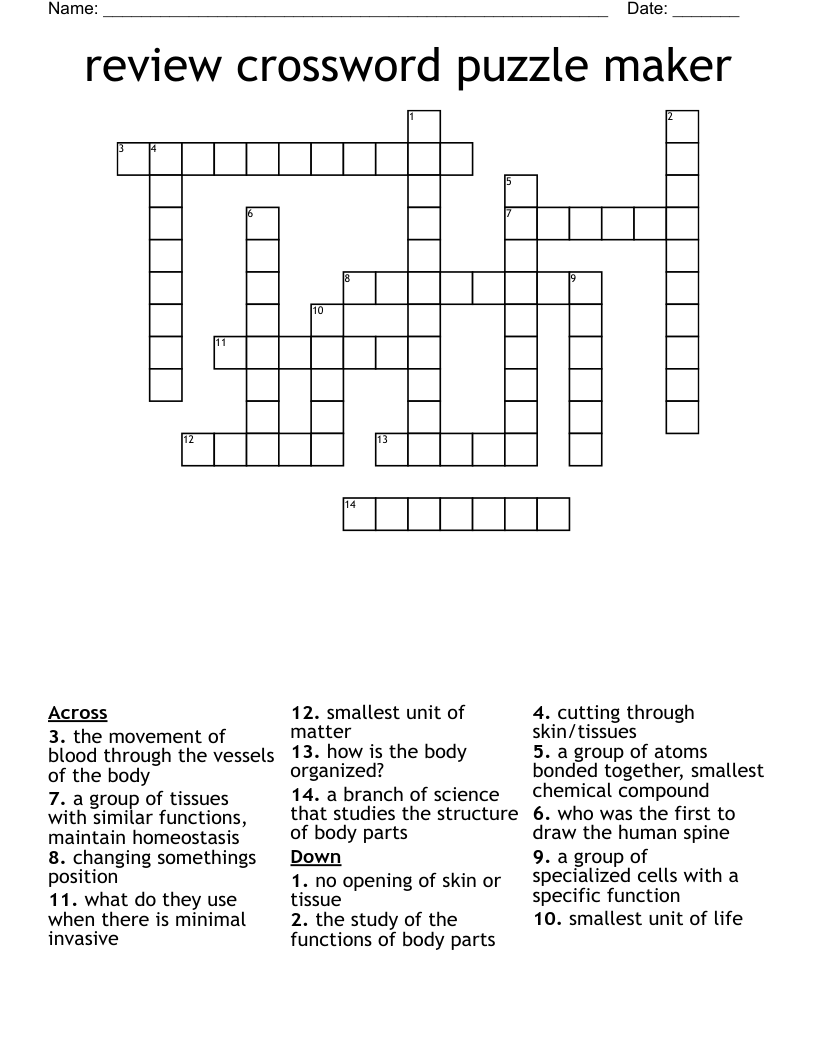 Online Crossword Puzzle Maker Free Printables 30 Plus Printable 