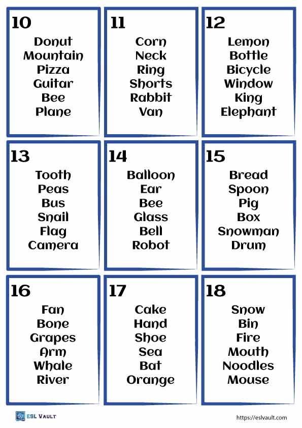 Pictionary Cards Free Printable Infoupdate