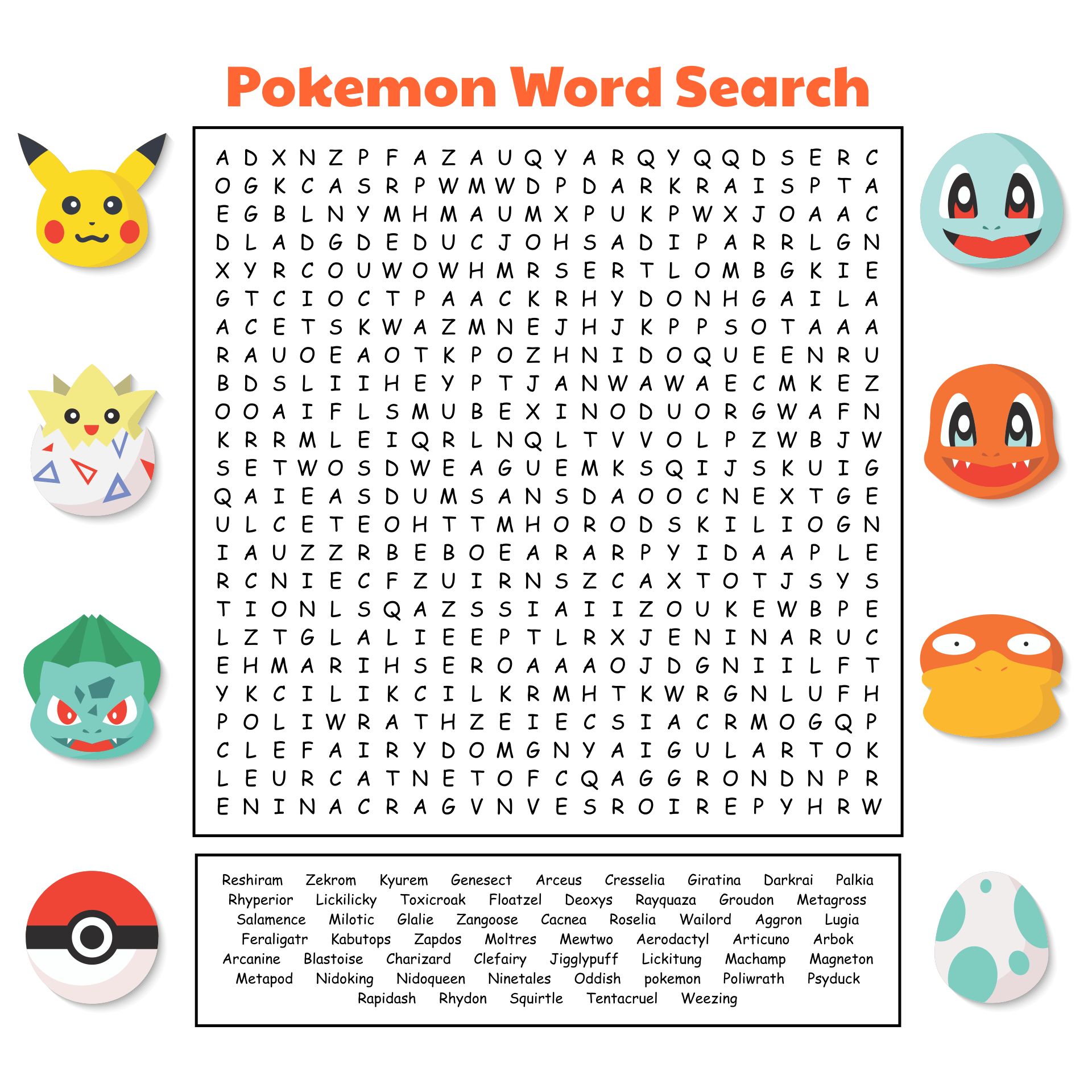 Pokemon Word Search Puzzles Printable Word Search Maker