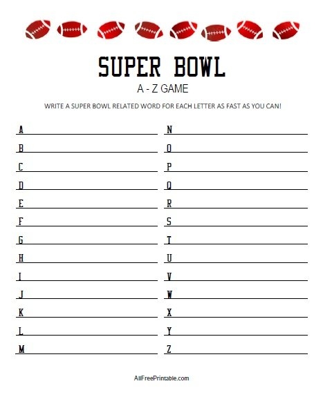Print Super Bowl Crossword Free Printable