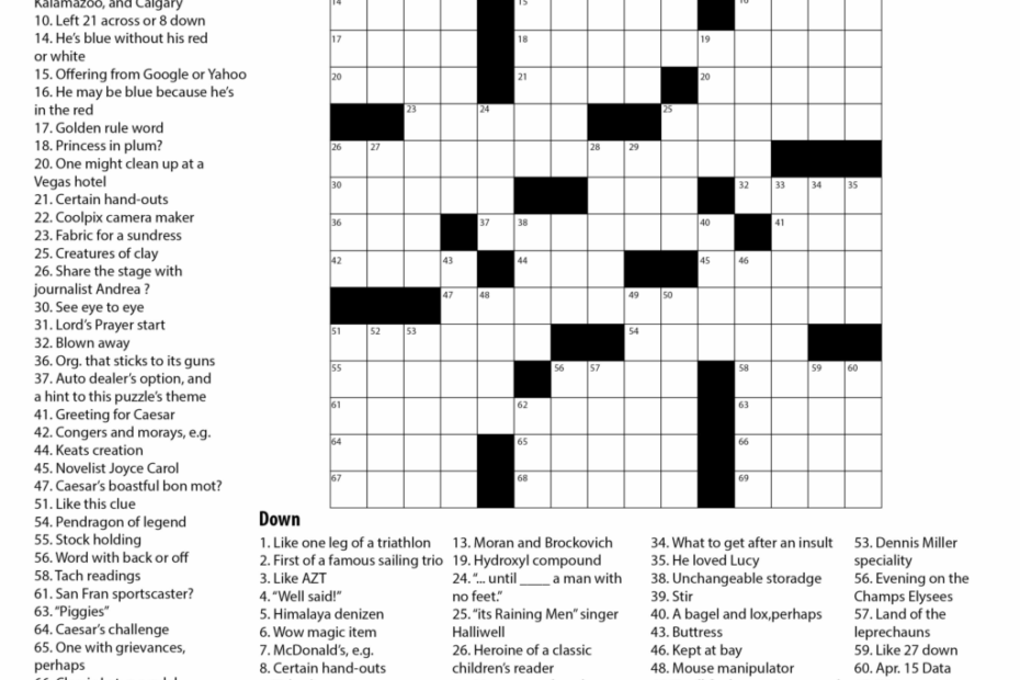 Printable Aarp Crossword Puzzles Free Crossword Puzzles Printable
