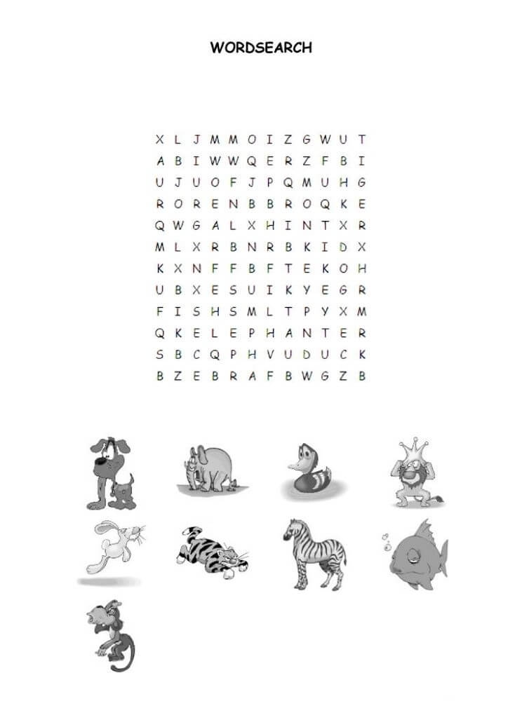 Printable Animals Word Search Sheet 13 Free Download And Print For You 