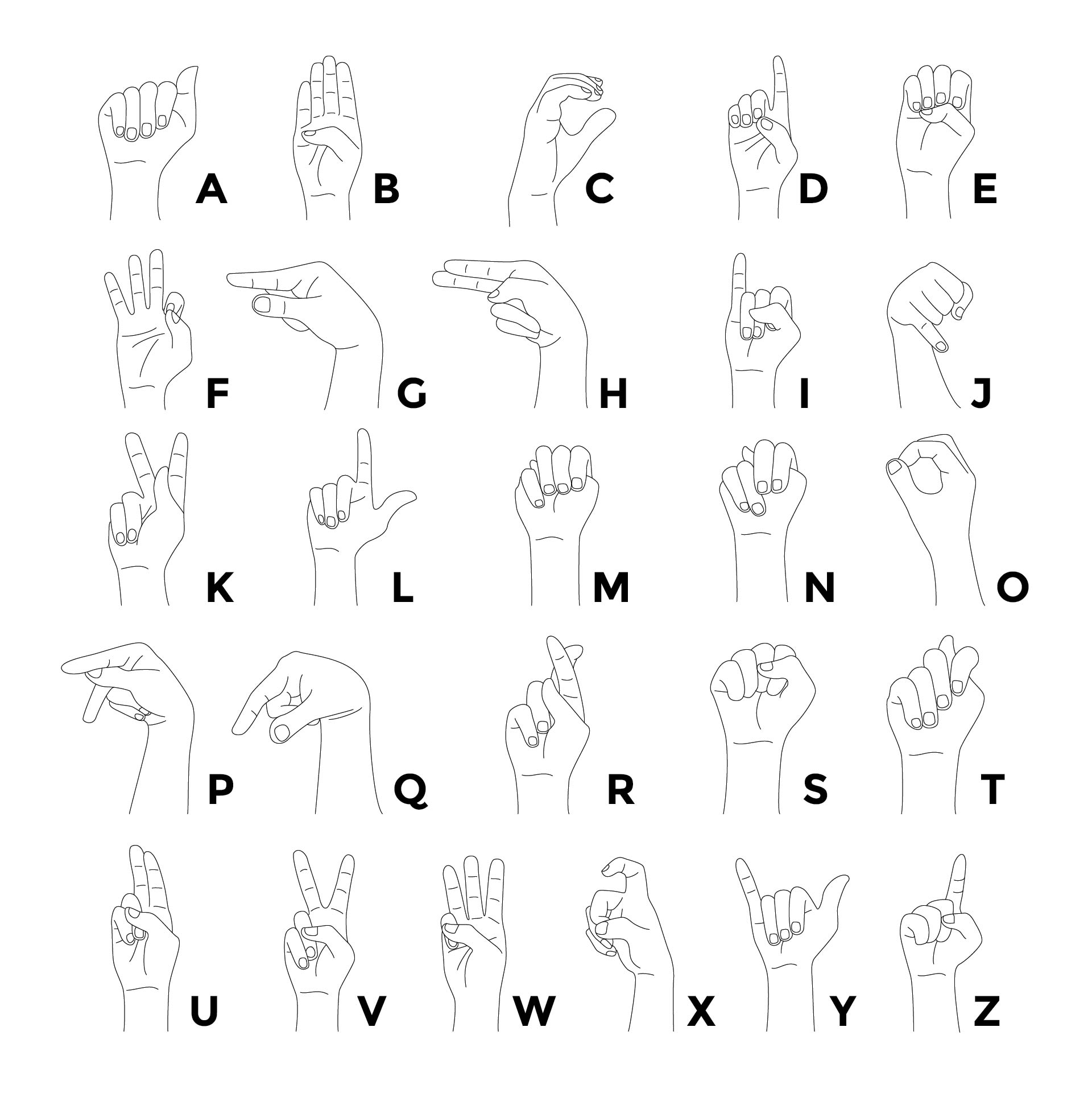 Printable Basic Sign Language Words