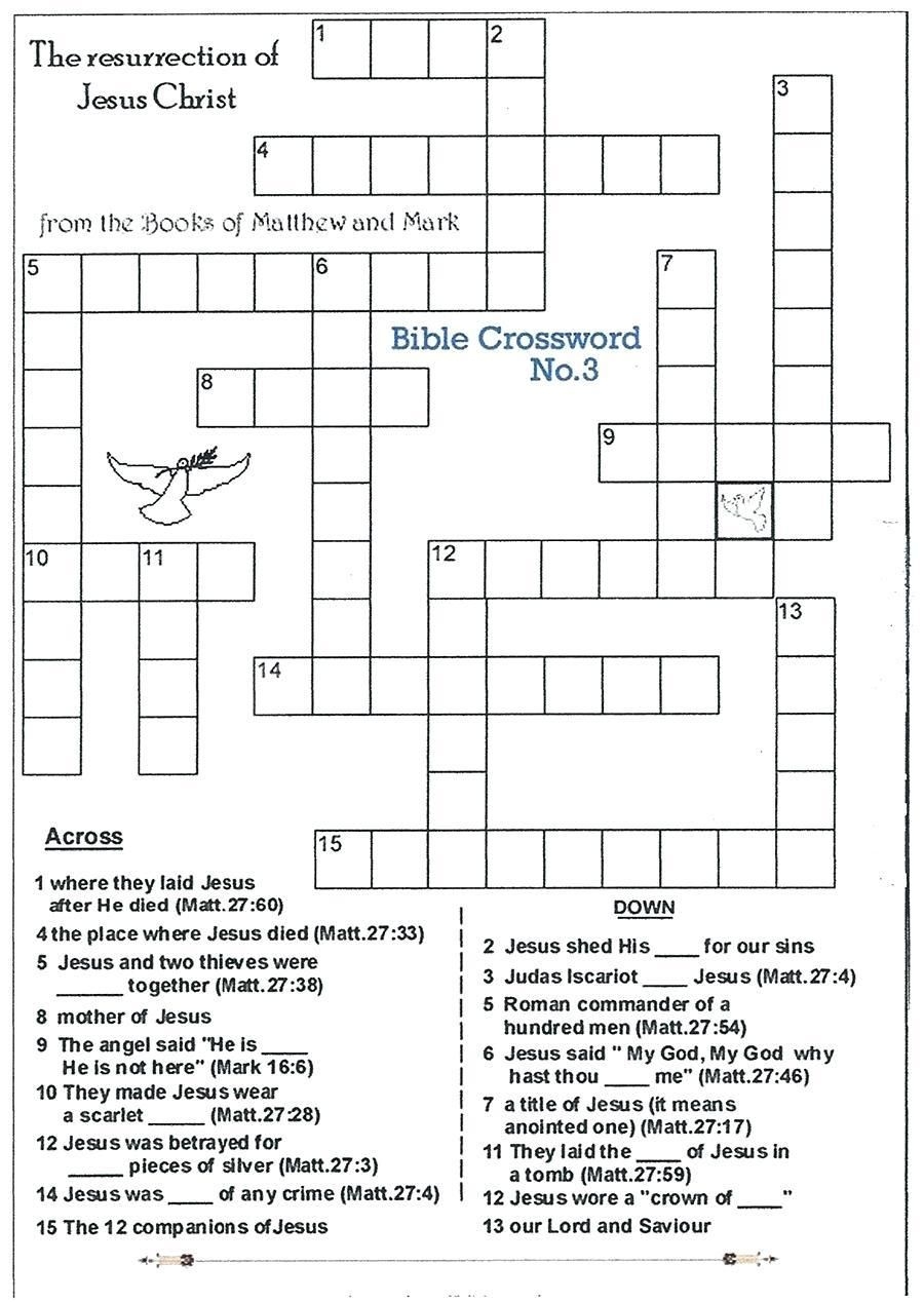 Printable Biblical Crossword Puzzles Calendar Printables