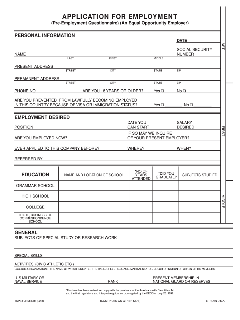Printable Blank Application Form Printable Forms Free Online