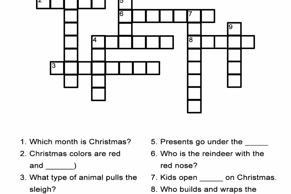 Printable Christmas Crossword Puzzles For Adults With Answers