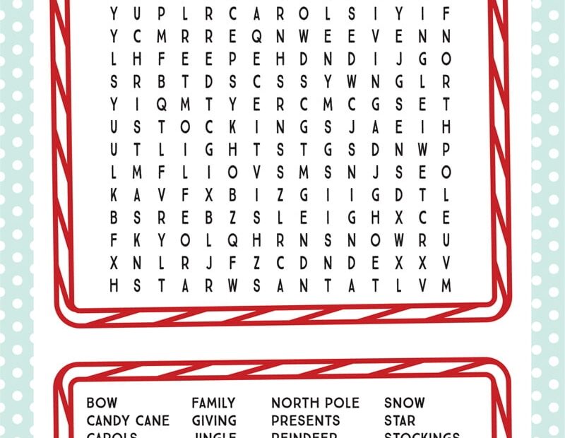 Printable Christmas Word Search Fun Loving Families